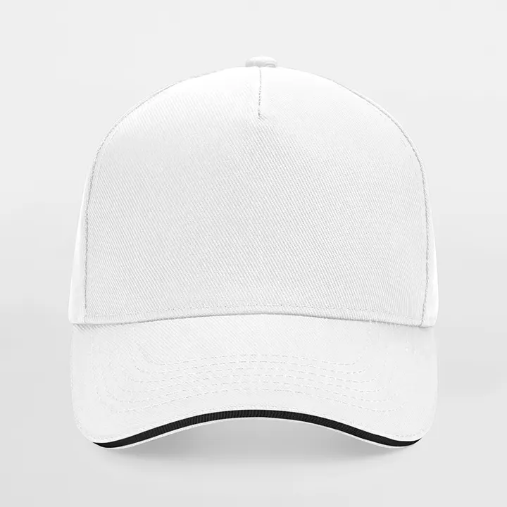 Casquette homme Ultimate à 5 panneaux sandwich contrasté White / Black
