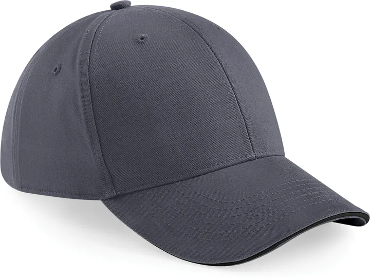 6-Panel-Cap Athleisure Graphite Grey / Black