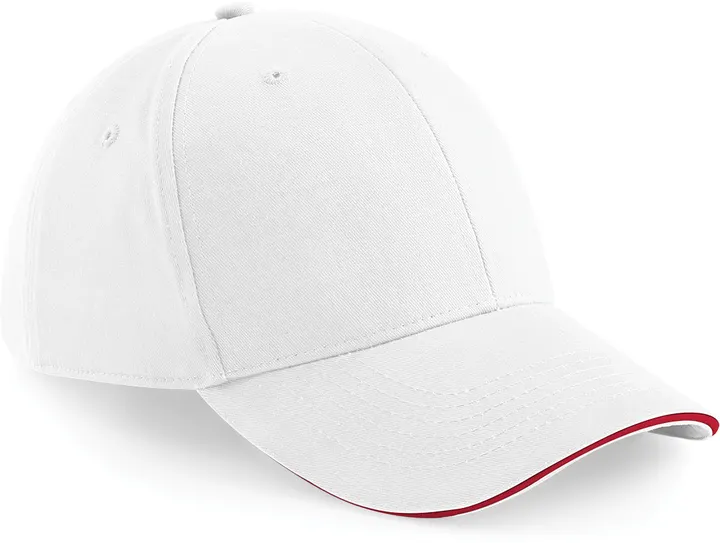 6-Panel-Cap Athleisure White / Classic Red