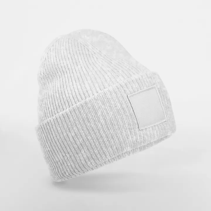 Bonnet à large revers avec patch ton sur ton Cloud Grey