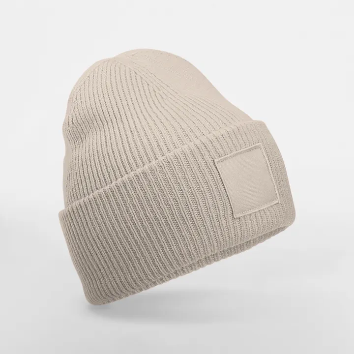 Bonnet à large revers avec patch ton sur ton Natural Stone