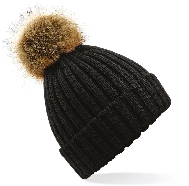 Pom pom beanie Black