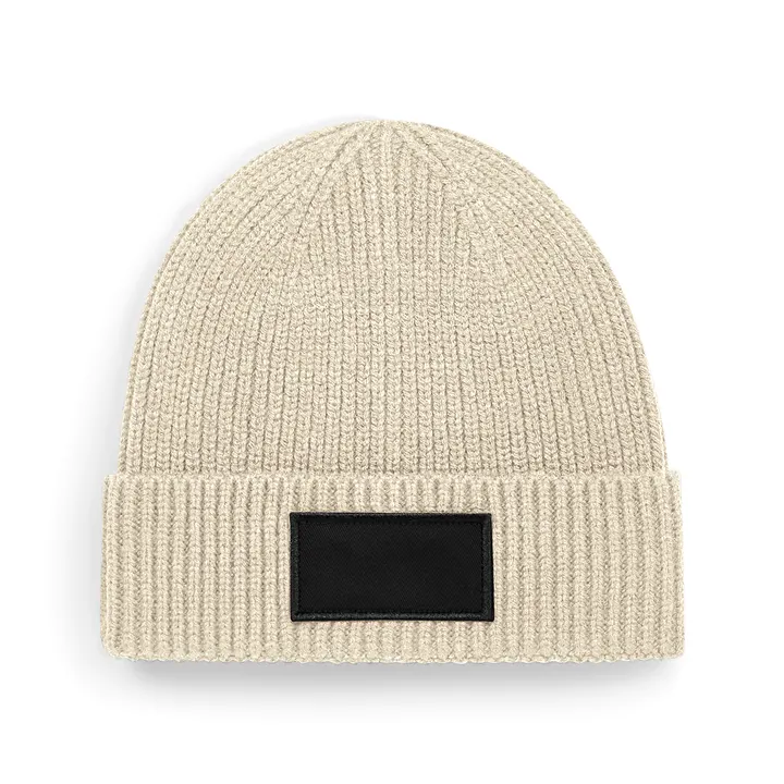 Bonnet tendance à patch Oatmeal / Black