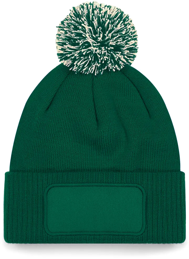 Bonnet à pompon patch Snowstar® Bottle Green / Off White