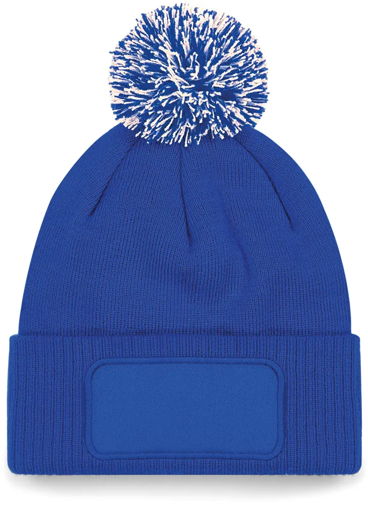 Bonnet à pompon patch Snowstar® Bright Royal / Off White