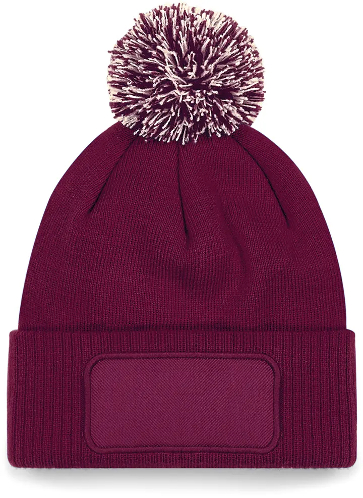 Bonnet à pompon patch Snowstar® Burgundy / Off White