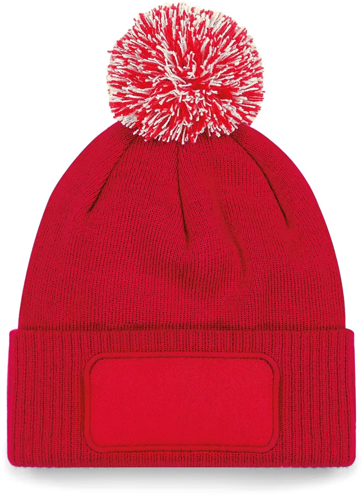 Bonnet à pompon patch Snowstar® Classic Red / Off White