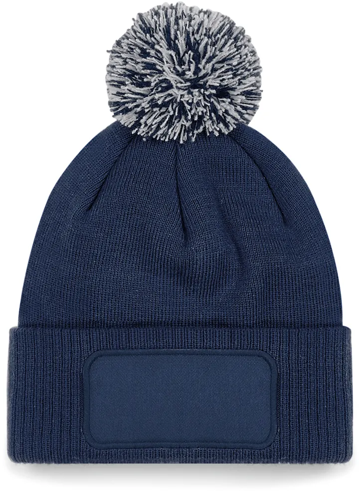 Bonnet à pompon patch Snowstar® French Navy / Light Grey