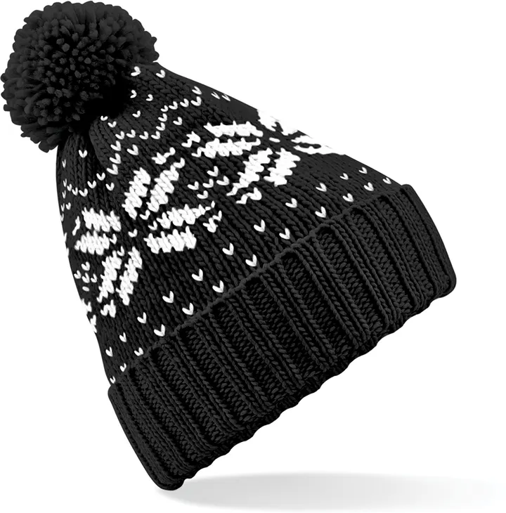 Mütze Snowstar®, Jacquard-Qualität Black / White