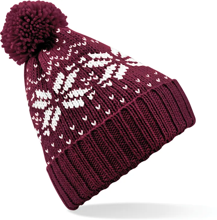 Mütze Snowstar®, Jacquard-Qualität Burgundy / White