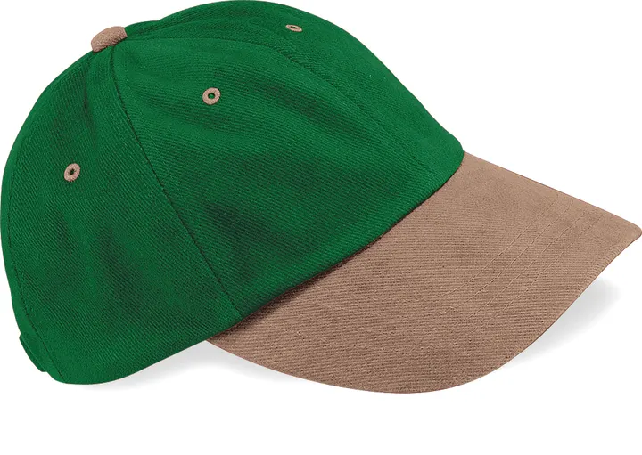 Pitching-Cap, gebürstete Baumwolle Forest Green / Taupe