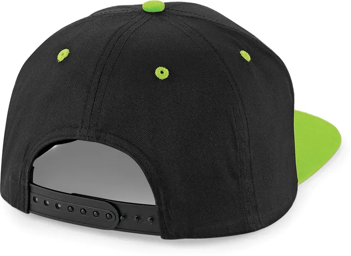 Casquette Snapback contrastée - 5 panneaux Black / Lime Green