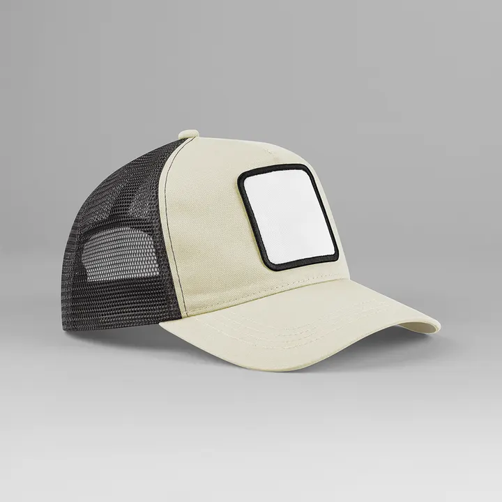 Casquette trucker 5 panneaux avec patch carré Stone/Shadow Grey