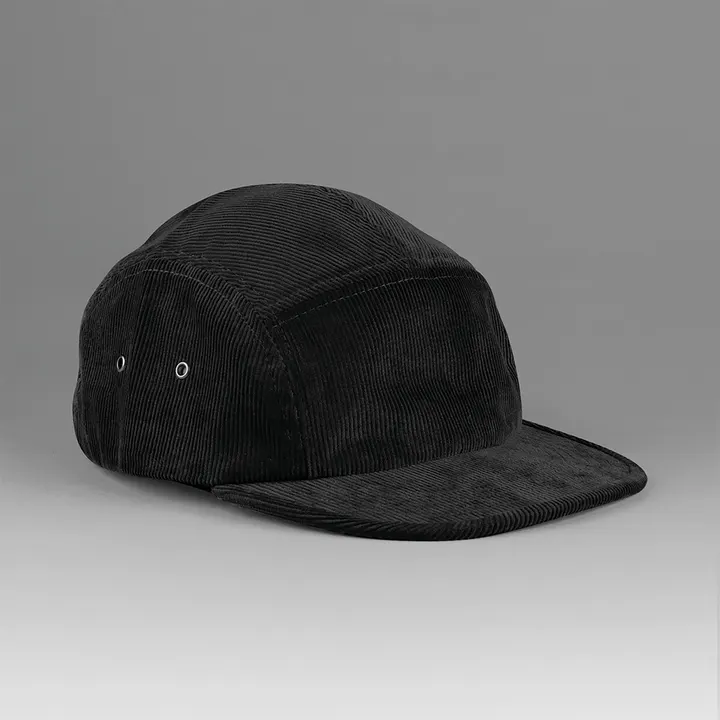 Casquette campeur 5 panneaux en velours Black