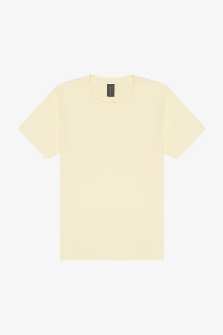 T-shirt délavé épais unisexe Butter milk