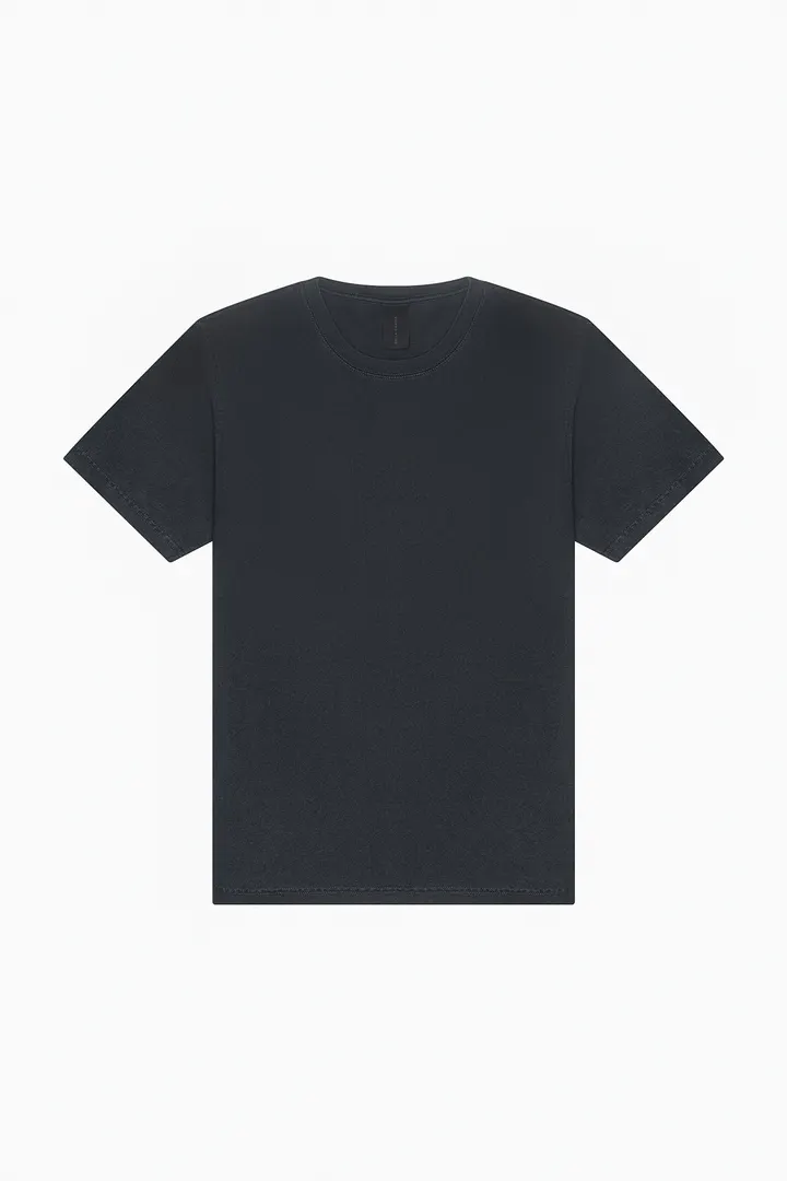 T-shirt délavé épais unisexe Washed black