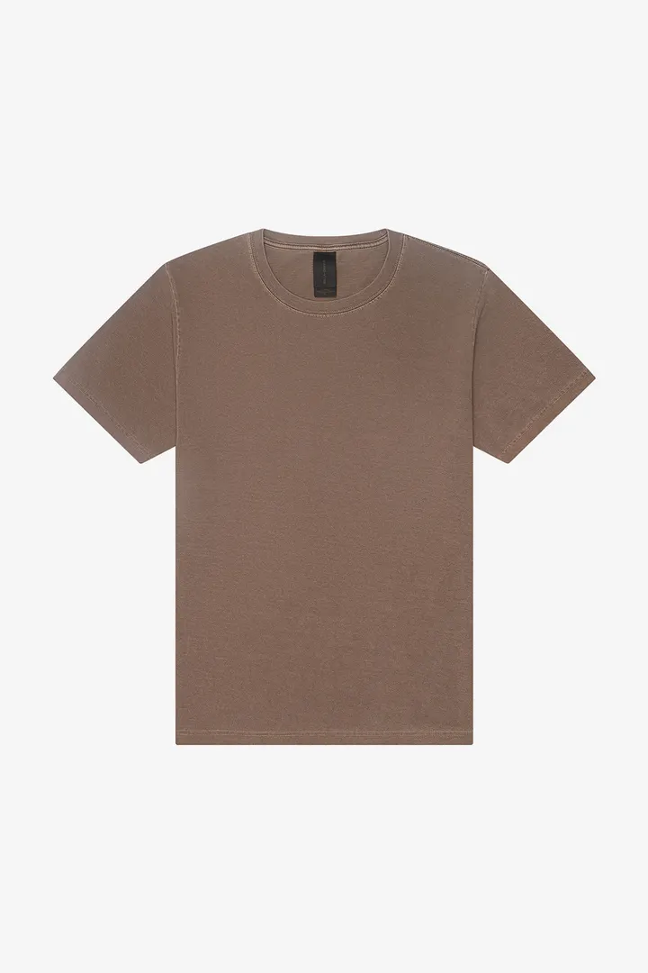 T-shirt délavé épais unisexe Washed cocoa