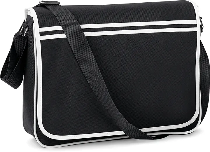 Sac messenger rétro Black / White