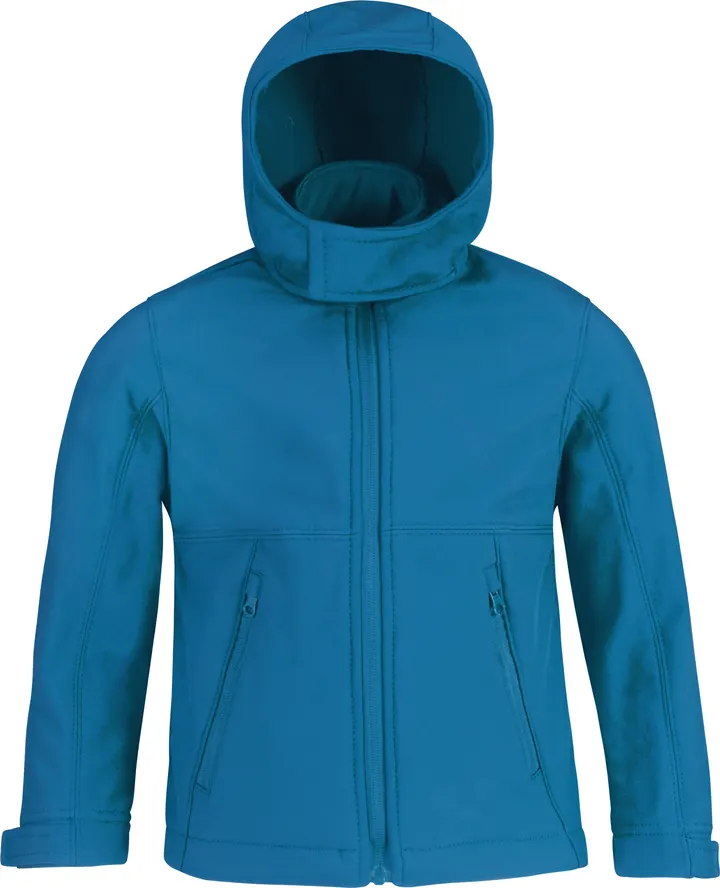 Kinder Softshell-Kapuzenjacke Azure
