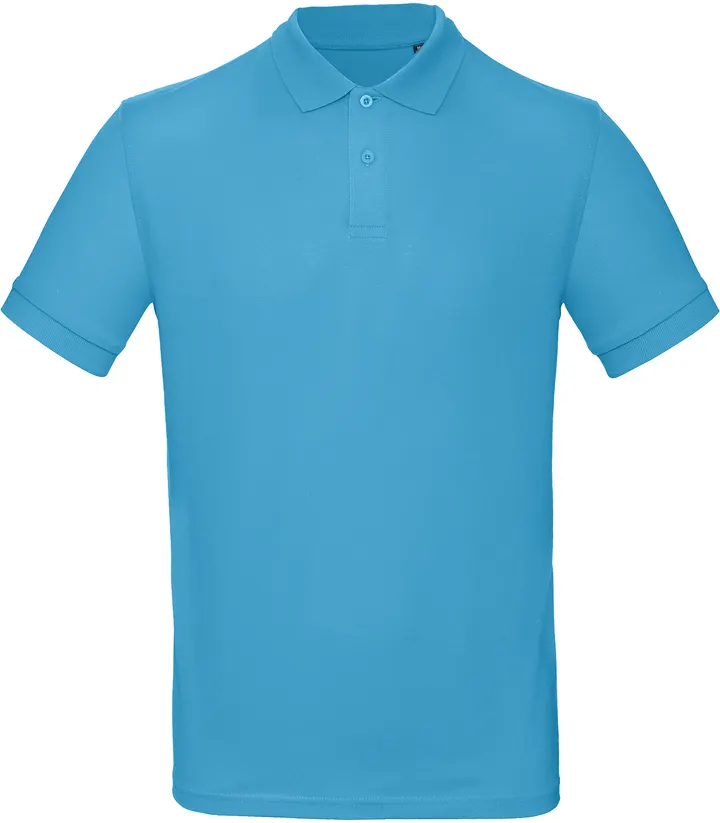 Men's organic polo shirt Very Turquoise