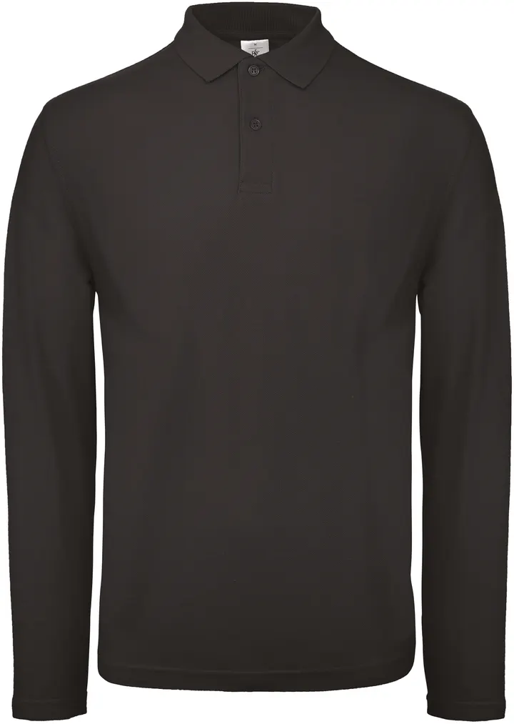 ID.001 Men's long-sleeved polo shirt Black