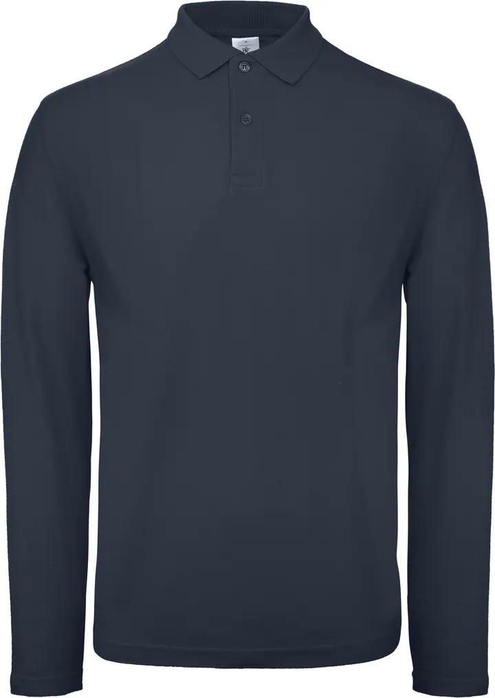 ID.001 Men's long-sleeved polo shirt Navy