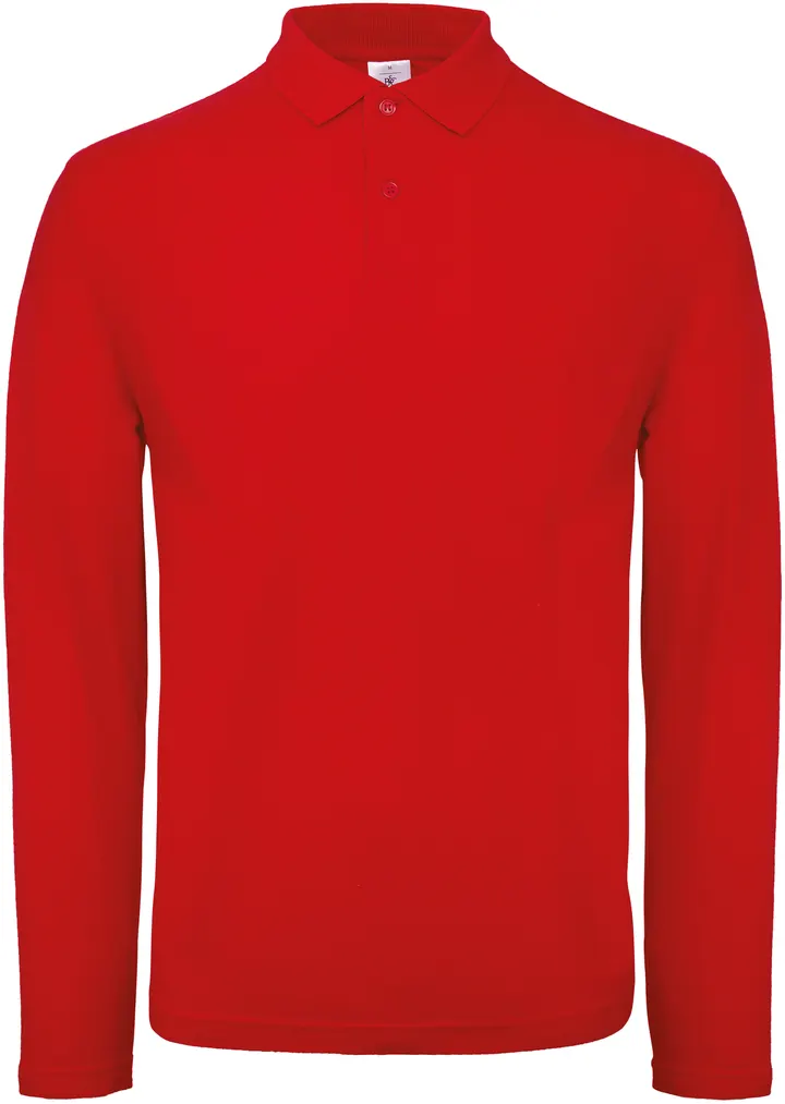 ID.001 Men's long-sleeved polo shirt Red