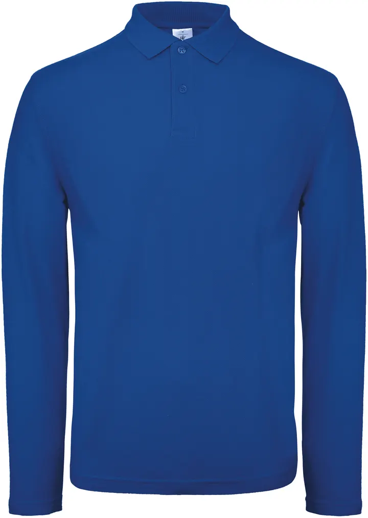 ID.001 Men's long-sleeved polo shirt Royal Blue