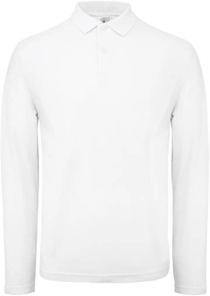 ID.001 Men's long-sleeved polo shirt White