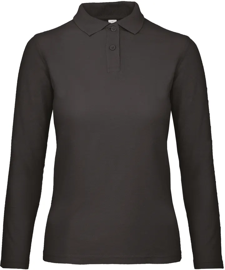 ID.001 Ladies' long-sleeved polo shirt Black