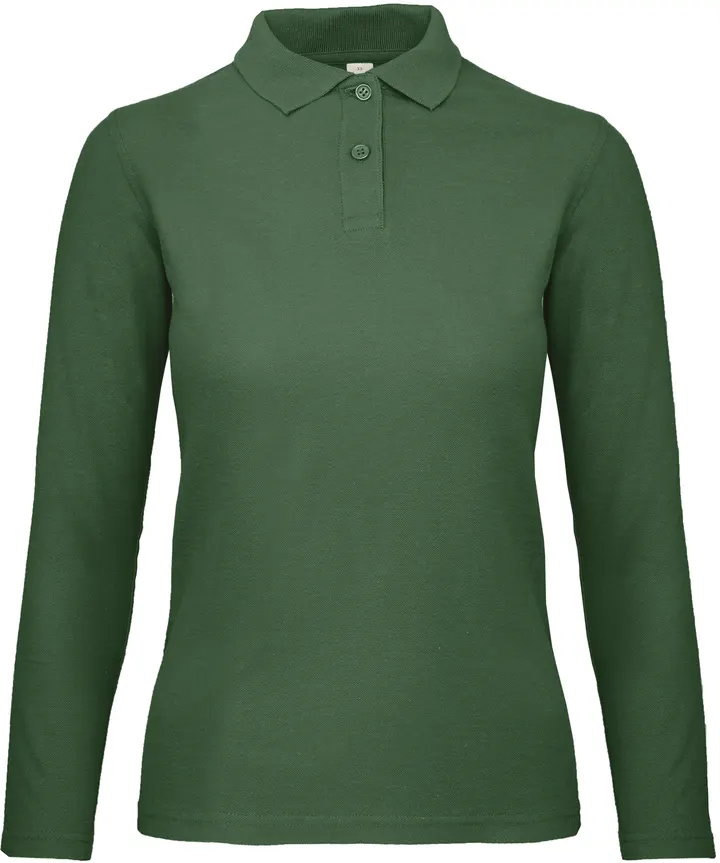 ID.001 Ladies' long-sleeved polo shirt Bottle Green