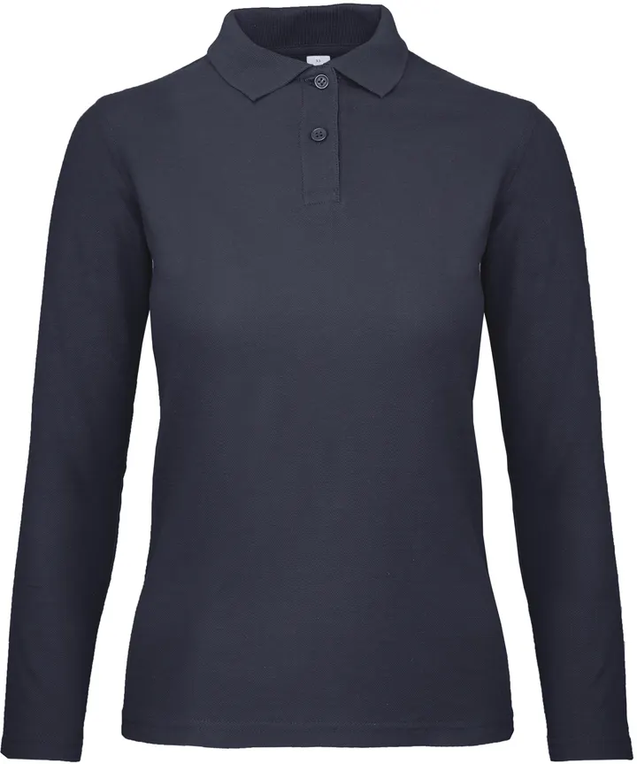 ID.001 Ladies' long-sleeved polo shirt Navy