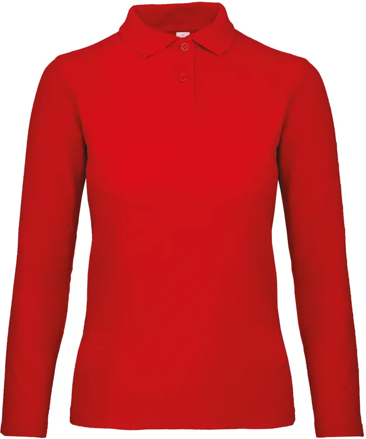 ID.001 Ladies' long-sleeved polo shirt Red