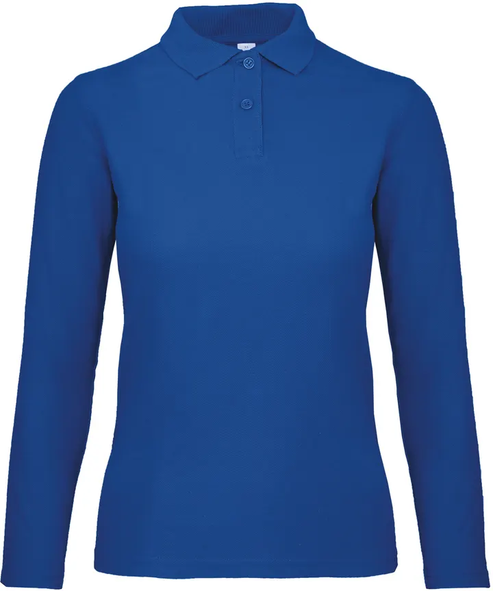 ID.001 Ladies' long-sleeved polo shirt Royal Blue