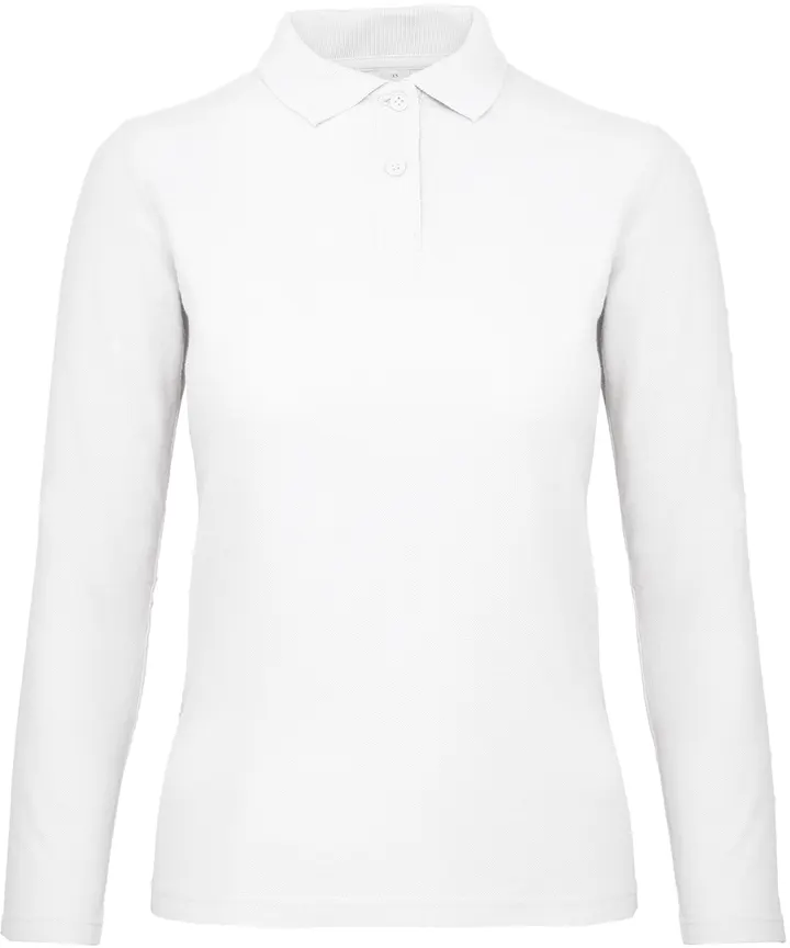 ID.001 Ladies' long-sleeved polo shirt White