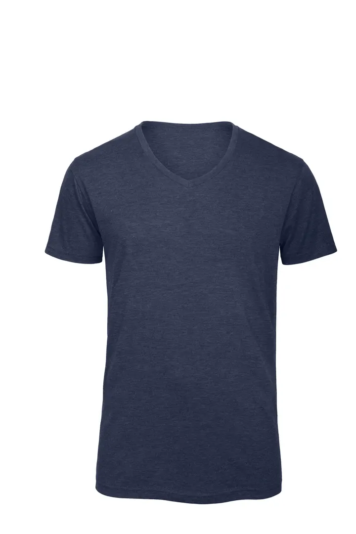 T-shirt Triblend col V Homme Heather Navy