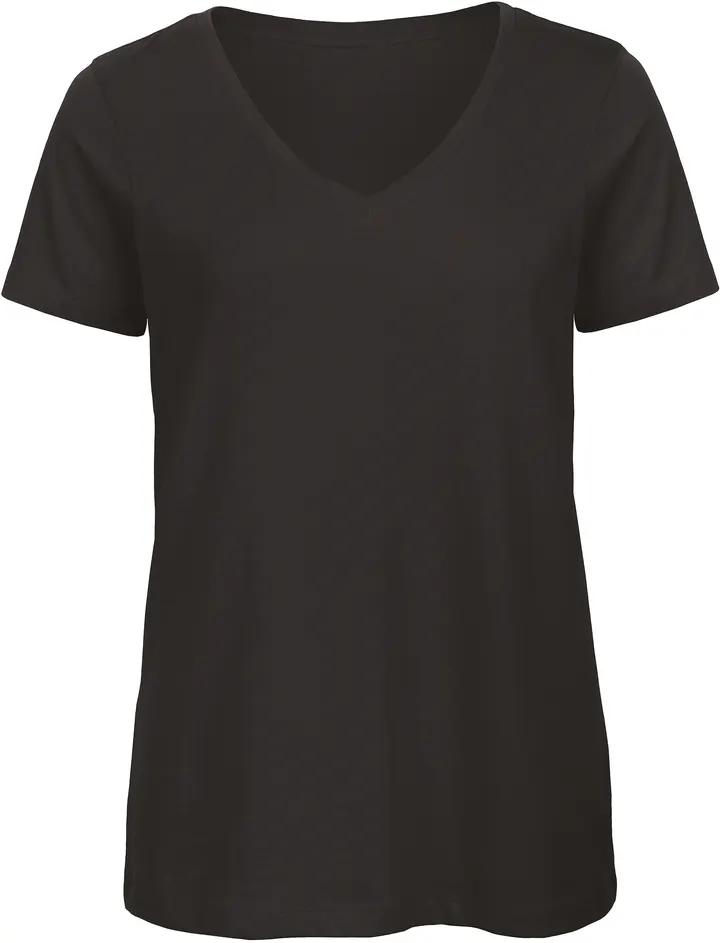 Ladies' Organic Inspire Cotton V-neck T-shirt Black