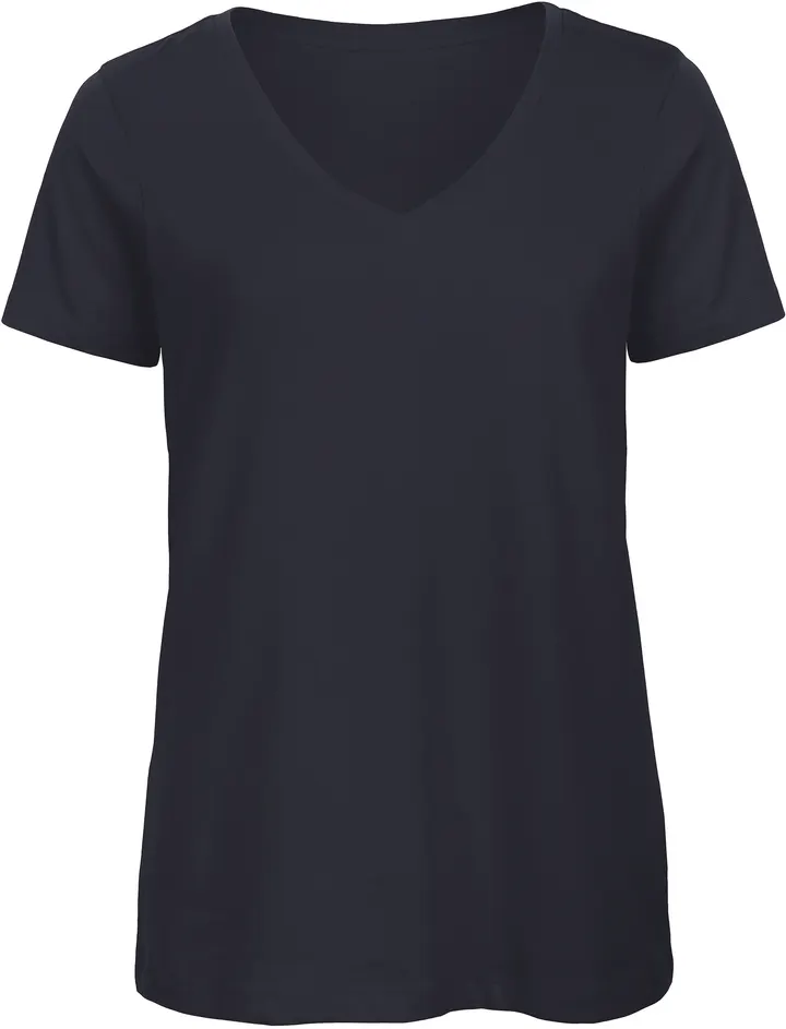 Ladies' Organic Inspire Cotton V-neck T-shirt Navy