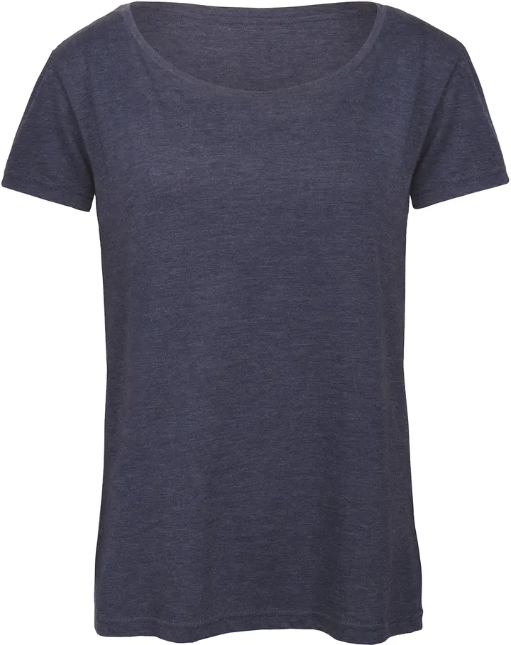 T-shirt Triblend col rond Femme Heather Navy