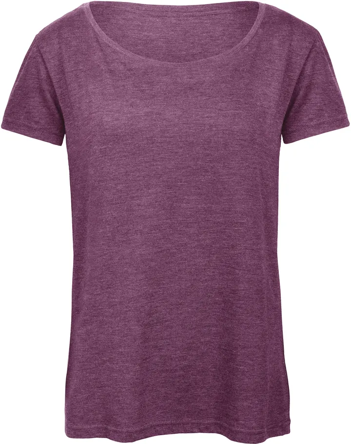 T-shirt Triblend col rond Femme Heather Purple