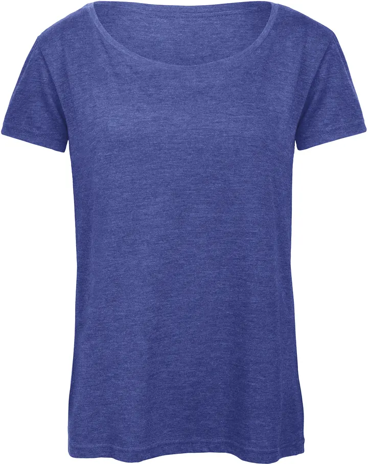 T-shirt Triblend col rond Femme Heather Royal Blue