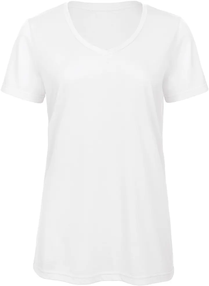 T-shirt Triblend col V Femme White