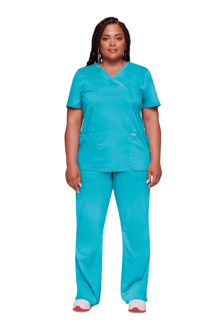 Haut cache-cœur femme Turquoise