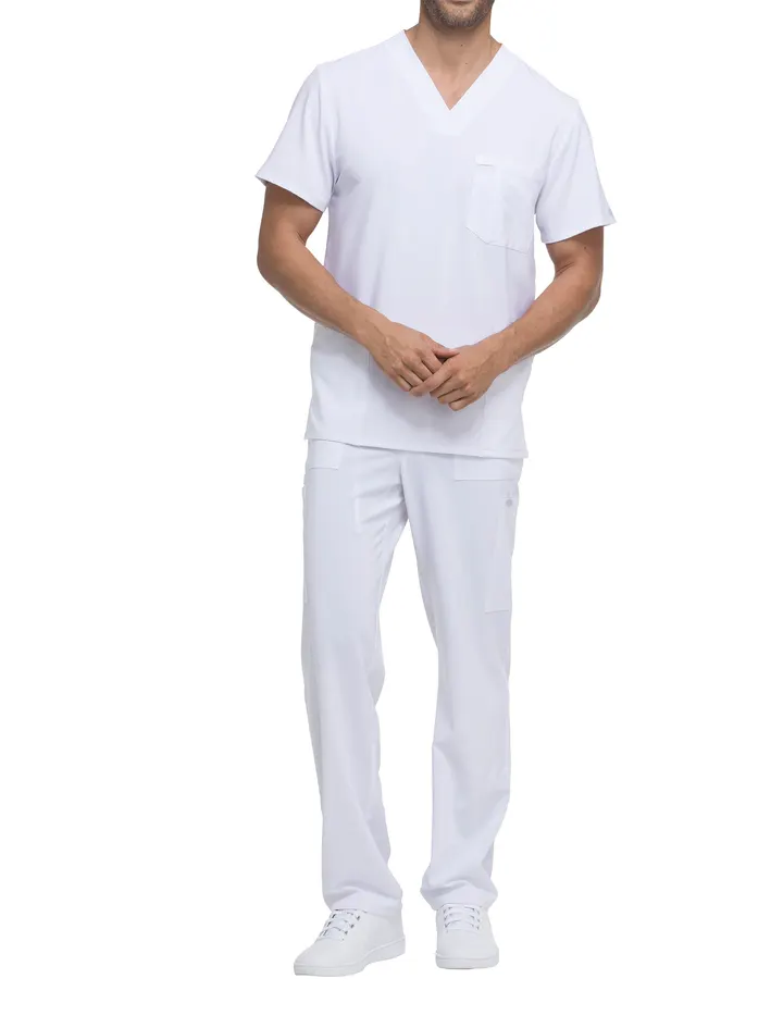 Haut col V homme White