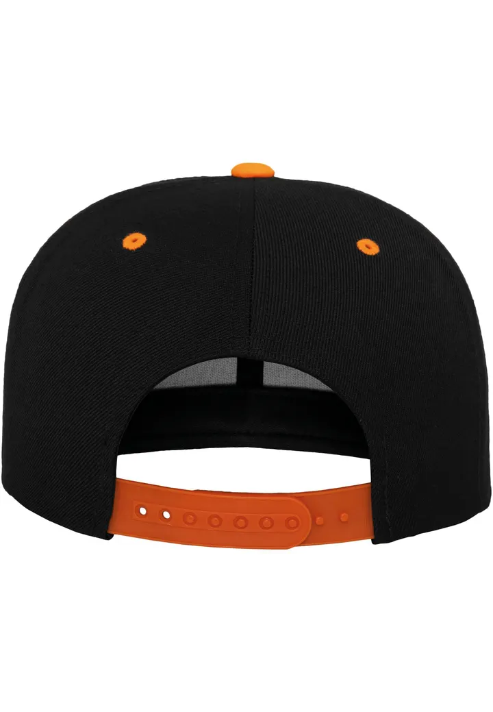 Zweifarbige Classic Snapback Cap BLACK / Neon Orange