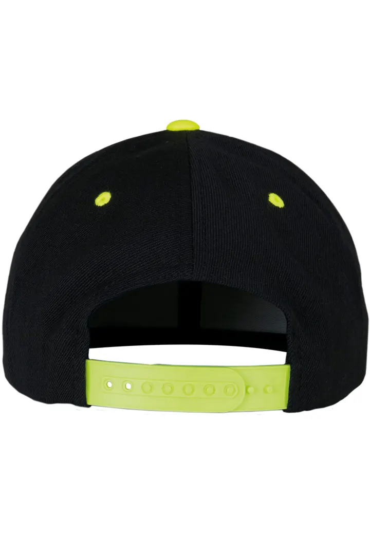 Zweifarbige Classic Snapback Cap BLACK / Neon Yellow