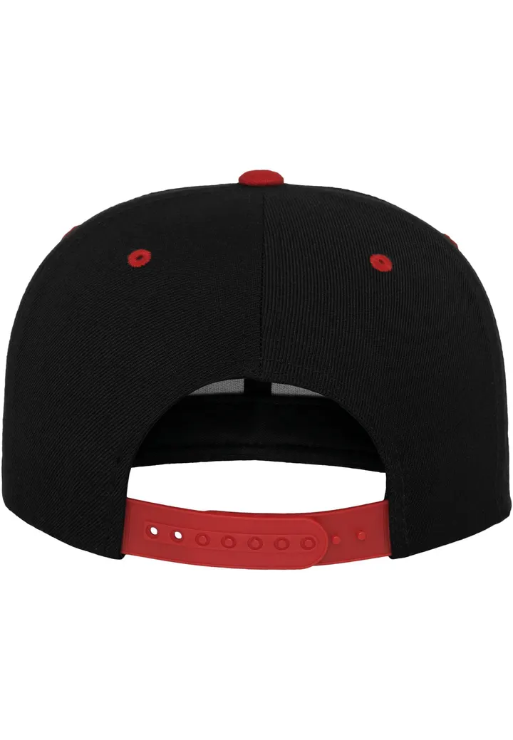 Zweifarbige Classic Snapback Cap BLACK / RED