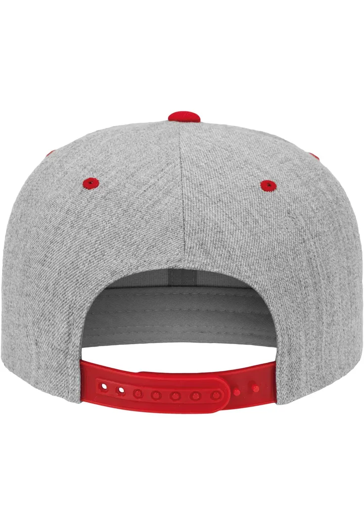 Zweifarbige Classic Snapback Cap HEATHER / RED