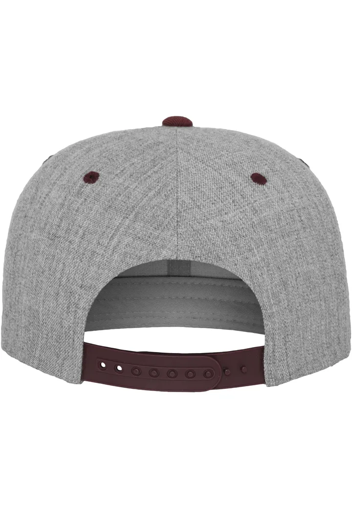 Zweifarbige Classic Snapback Cap HEATHER GREY / MAROON
