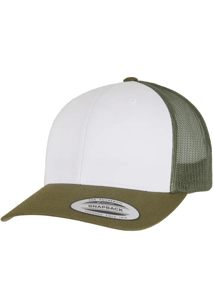 Casquette Retro Trucker Colored Front Moosgreen / WHITE / OLIVE